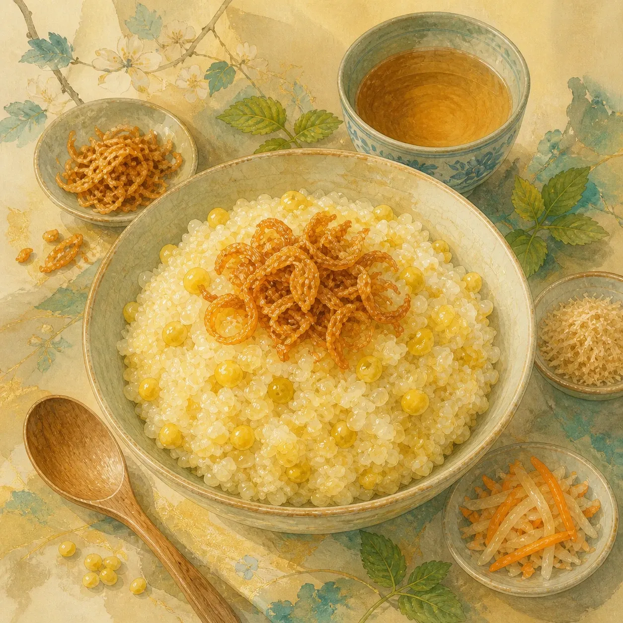 Arroz glutinoso al vapor