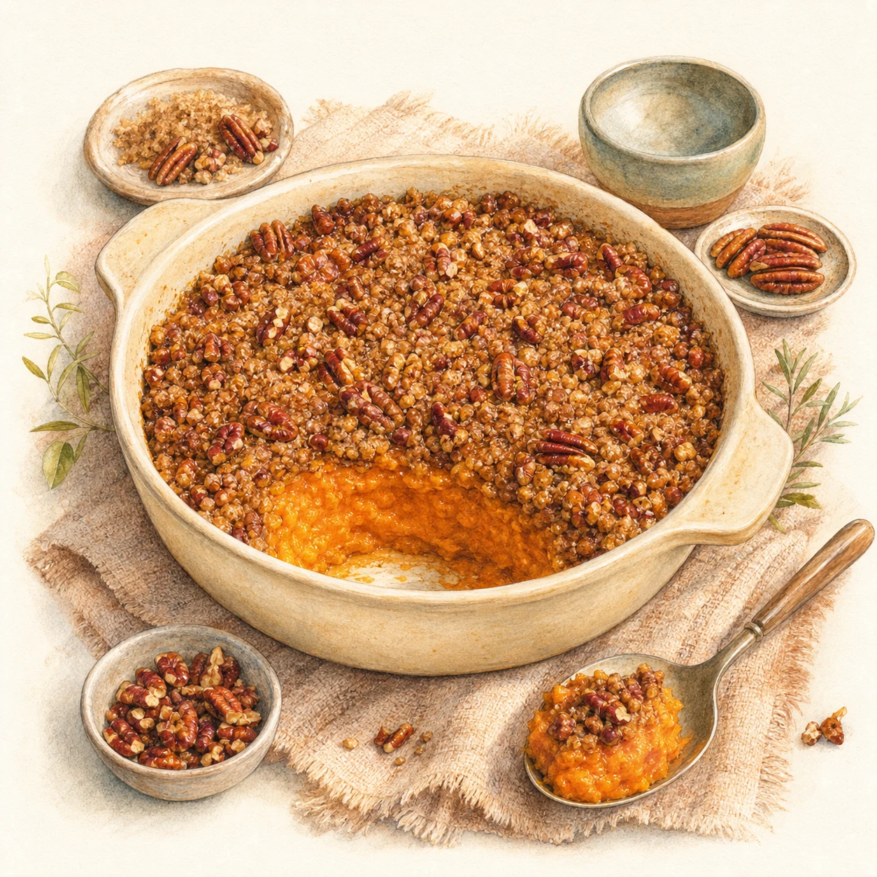 Sweet Potato Casserole with Pecan Streusel