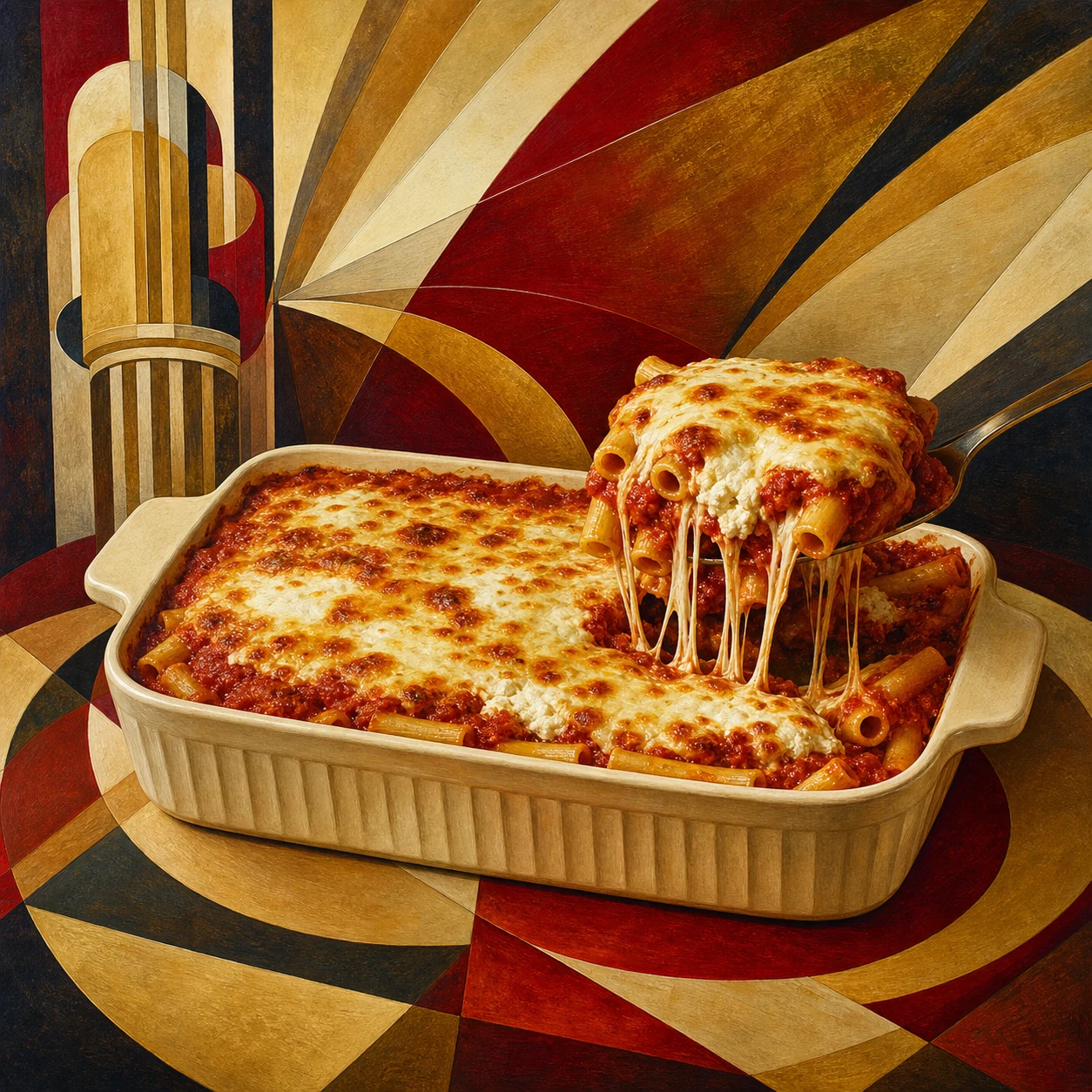 Three-Cheese Baked Ziti
