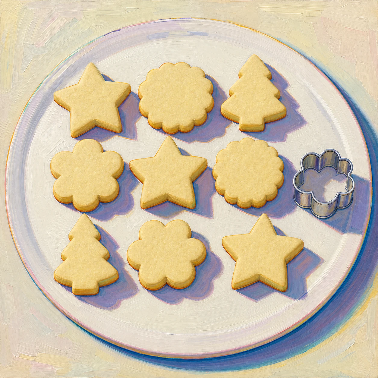 Galletas de azúcar recortadas de vainilla y almendra