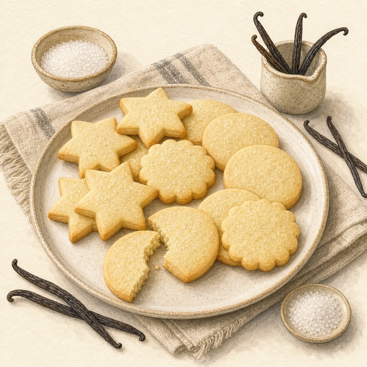 Vanilla Cutout Sugar Cookies