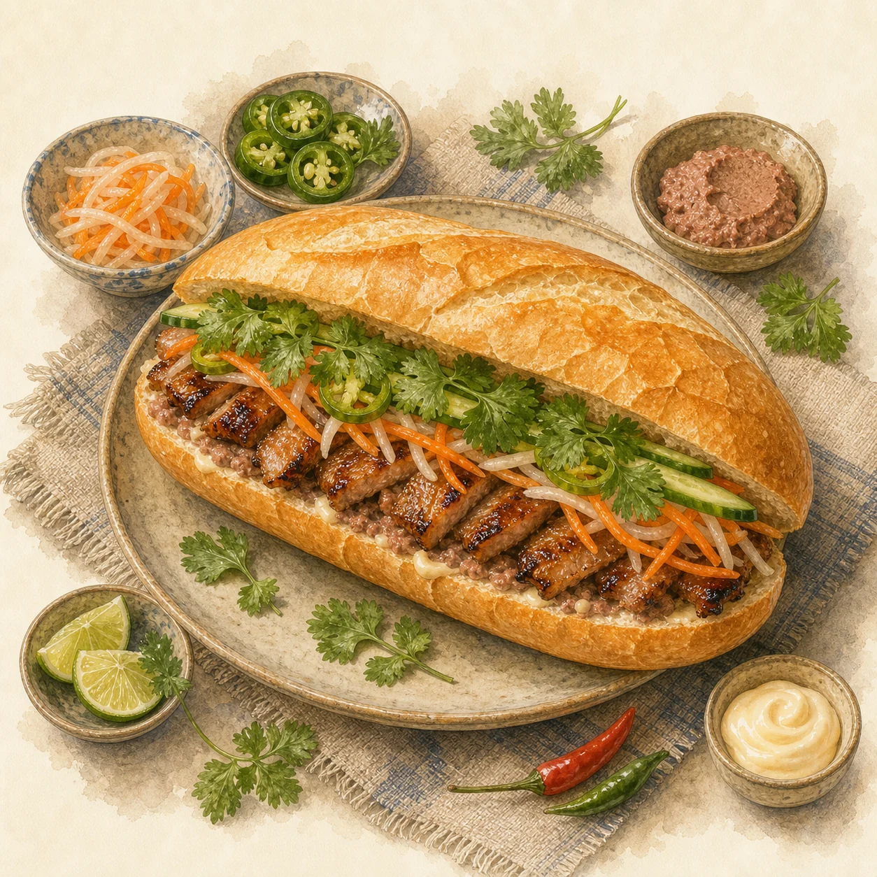 Vietnamese Baguette Sandwich