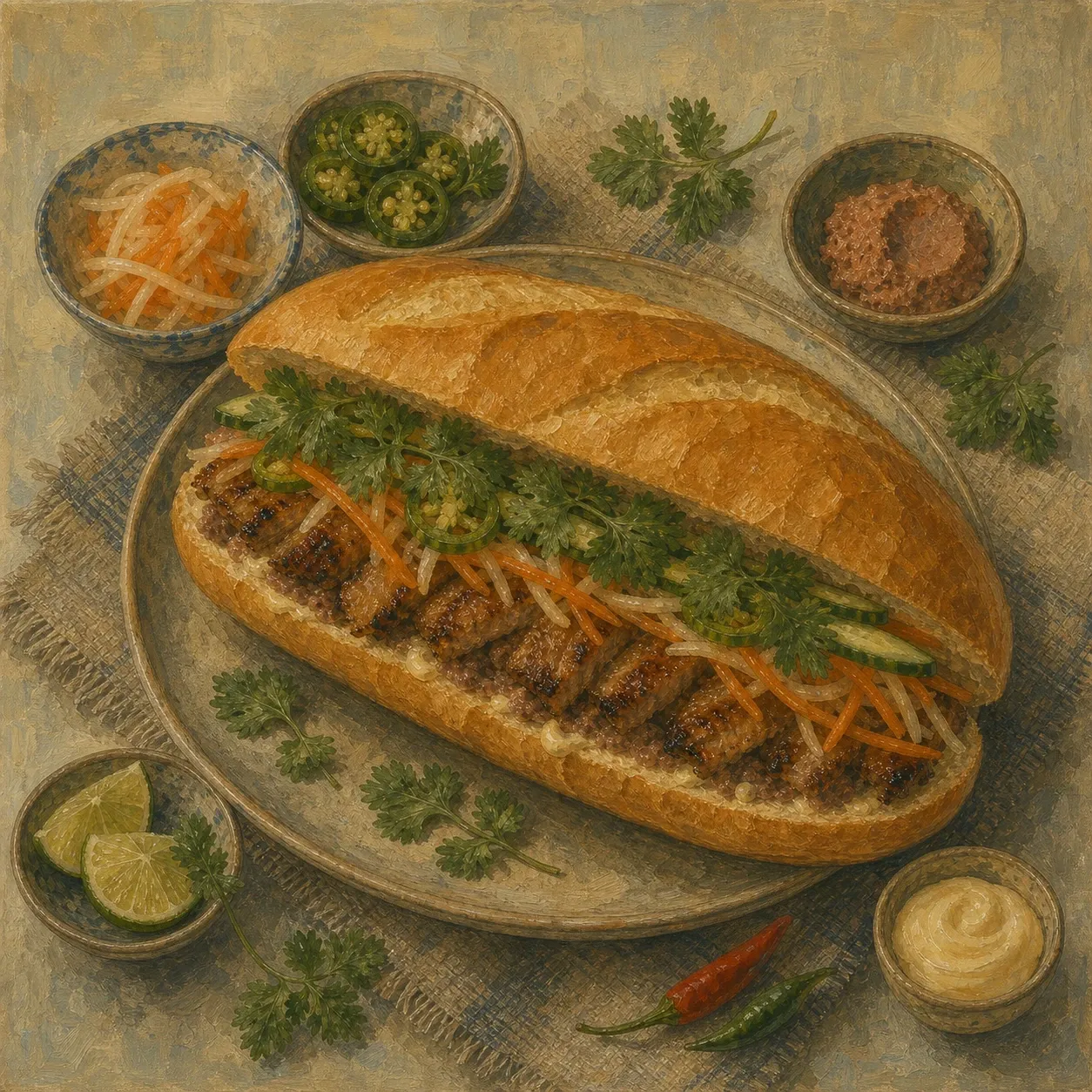 Sándwich vietnamita de baguette